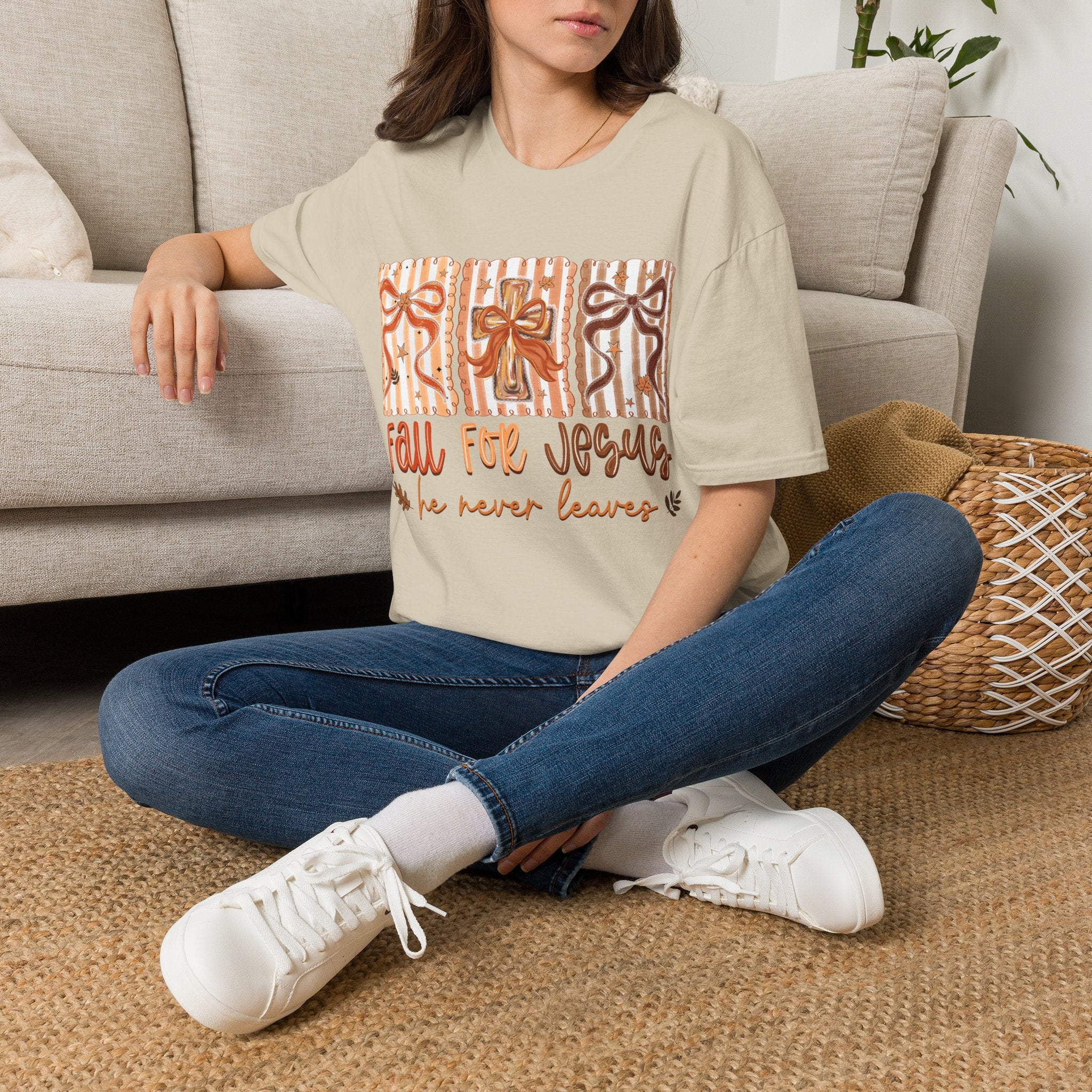 Fall for Jesus T-Shirt — Autumn Gift Cross Graphic Tee
