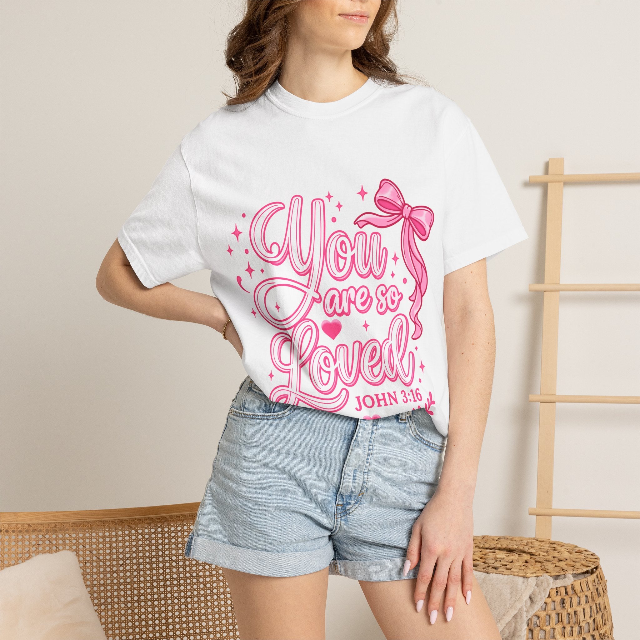 You Are So Loved T-Shirt — Christian Pink Ribbon John 3:16 Tee