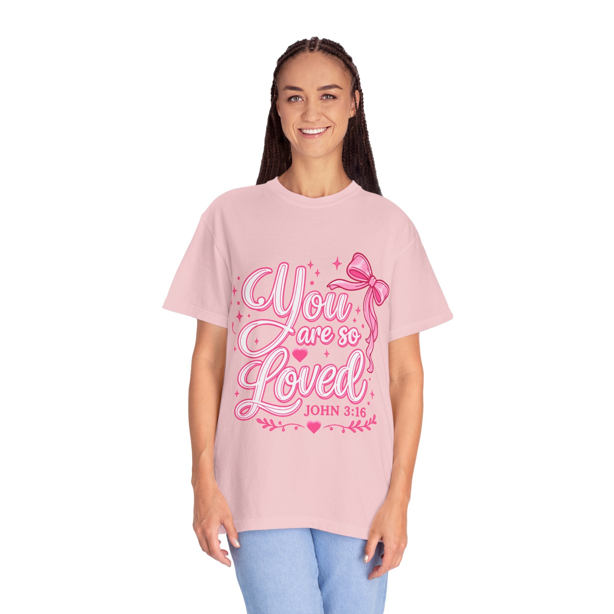 You Are So Loved T-Shirt — Christian Pink Ribbon John 3:16 Tee