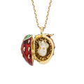 "Sweet Secret" Opening Strawberry Mouse Pendant Necklace