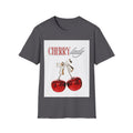 Cherry Lady T‑Shirt — Retro Cherry Graphic Tee with Script Text