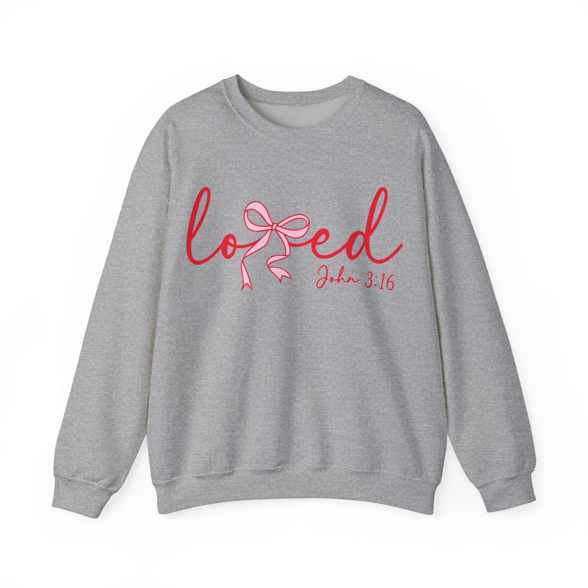 Loved Crewneck Sweatshirt — John 3:16 Christian Faith Pullover