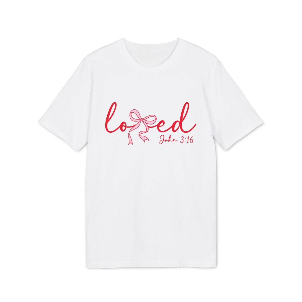 Loved John 3:16 T-Shirt — Christian Faith Bow Tee