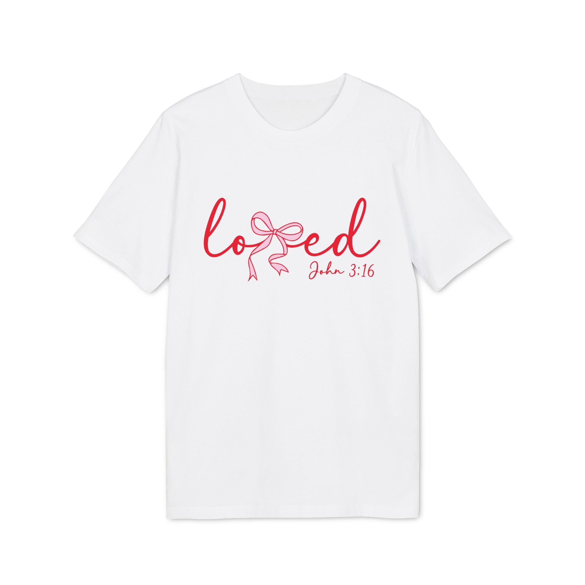 Loved John 3:16 T-Shirt — Christian Faith Bow Tee