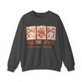Fall for Jesus Crewneck Sweatshirt — Autumn Faith Pullover ("He Never Leaves")