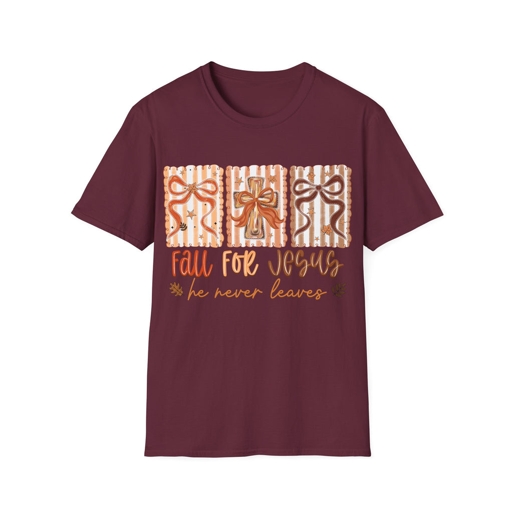 Fall for Jesus T-Shirt — Autumn Gift Cross Graphic Tee