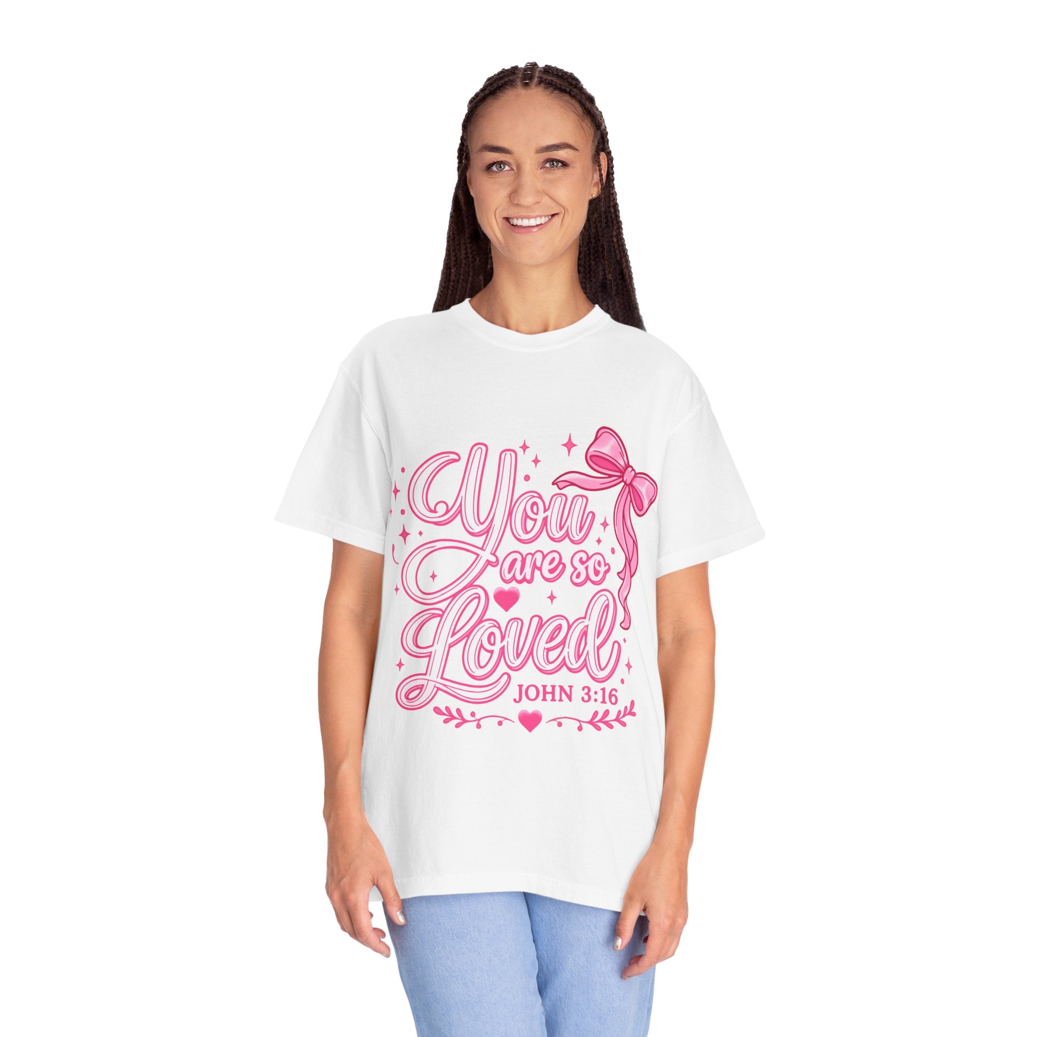 You Are So Loved T-Shirt — Christian Pink Ribbon John 3:16 Tee