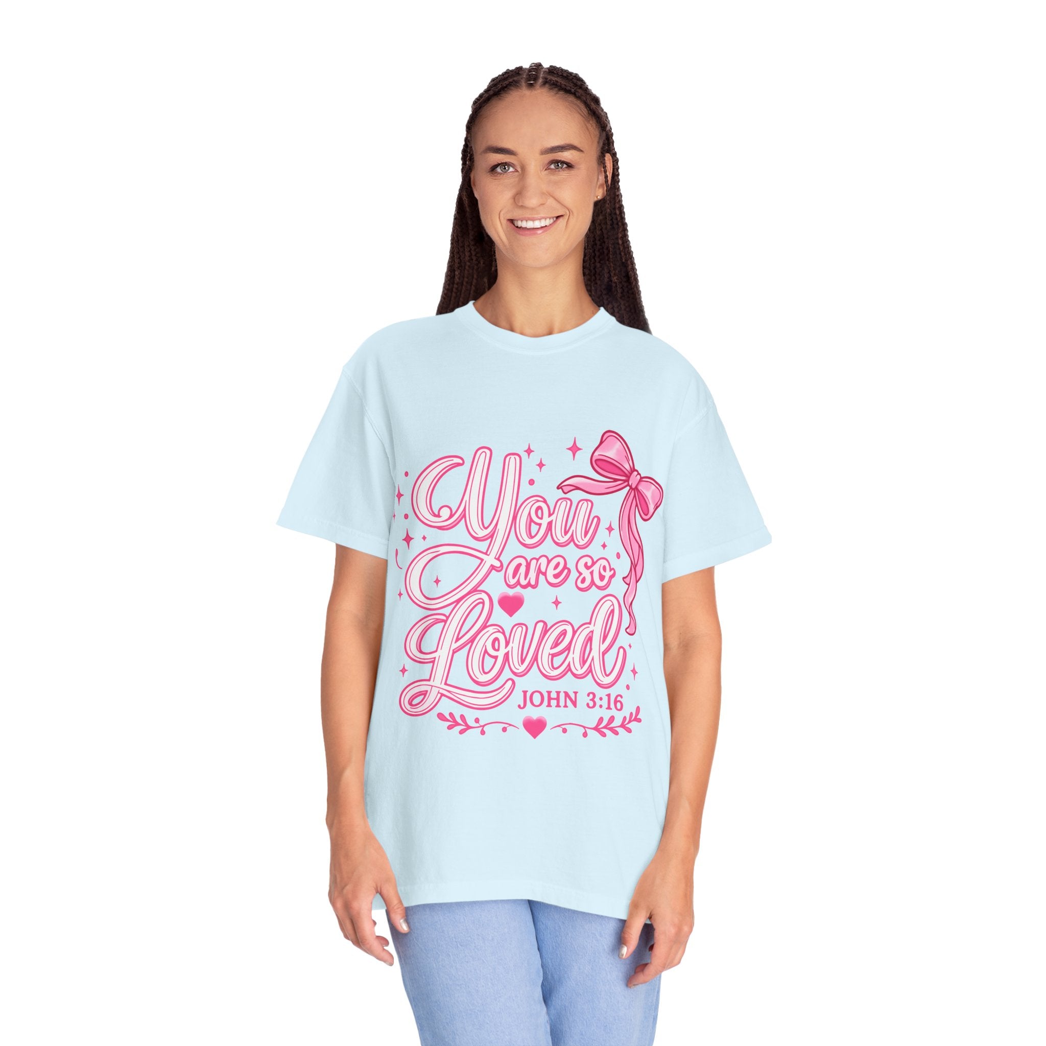 You Are So Loved T-Shirt — Christian Pink Ribbon John 3:16 Tee