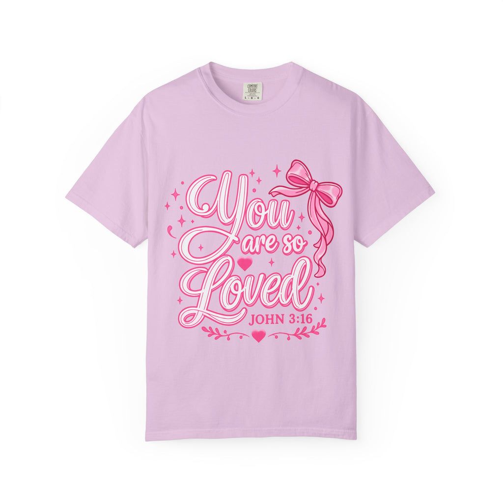 You Are So Loved T-Shirt — Christian Pink Ribbon John 3:16 Tee