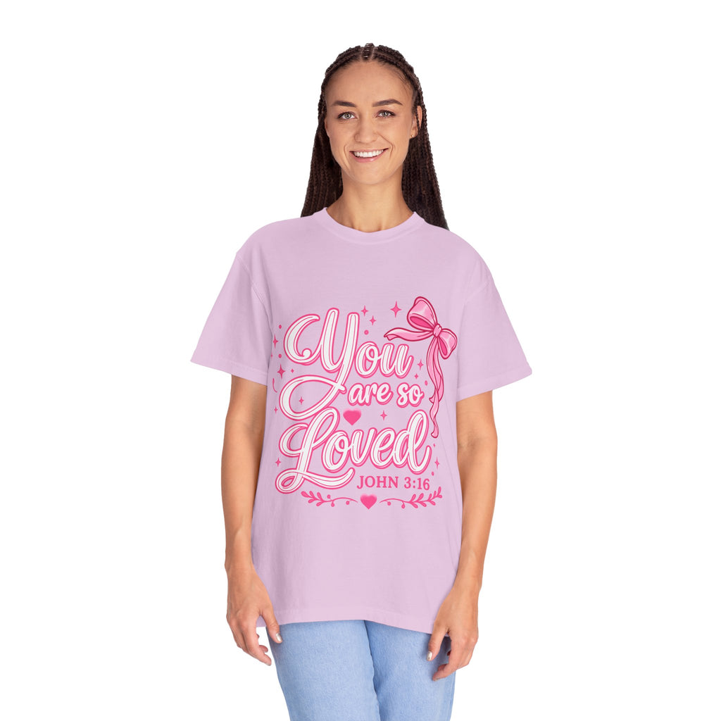 You Are So Loved T-Shirt — Christian Pink Ribbon John 3:16 Tee
