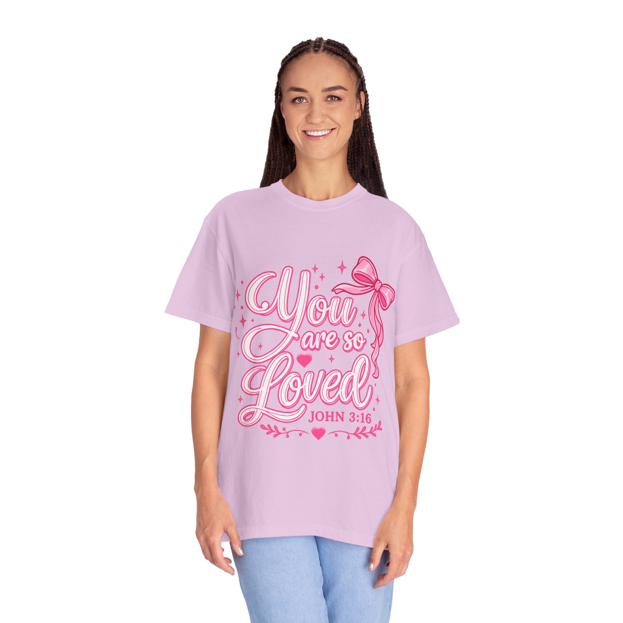 You Are So Loved T-Shirt — Christian Pink Ribbon John 3:16 Tee