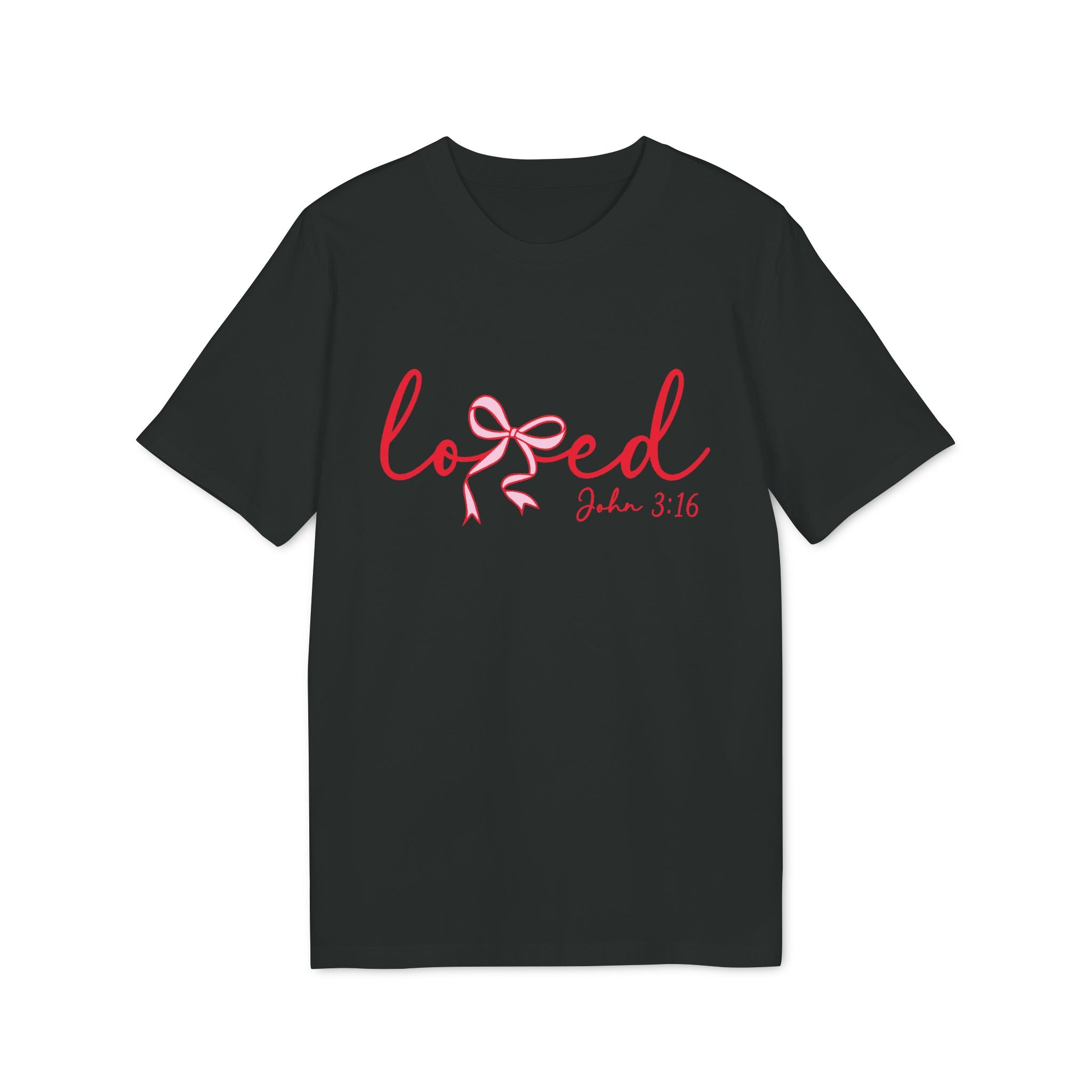 Loved John 3:16 T-Shirt — Christian Faith Bow Tee