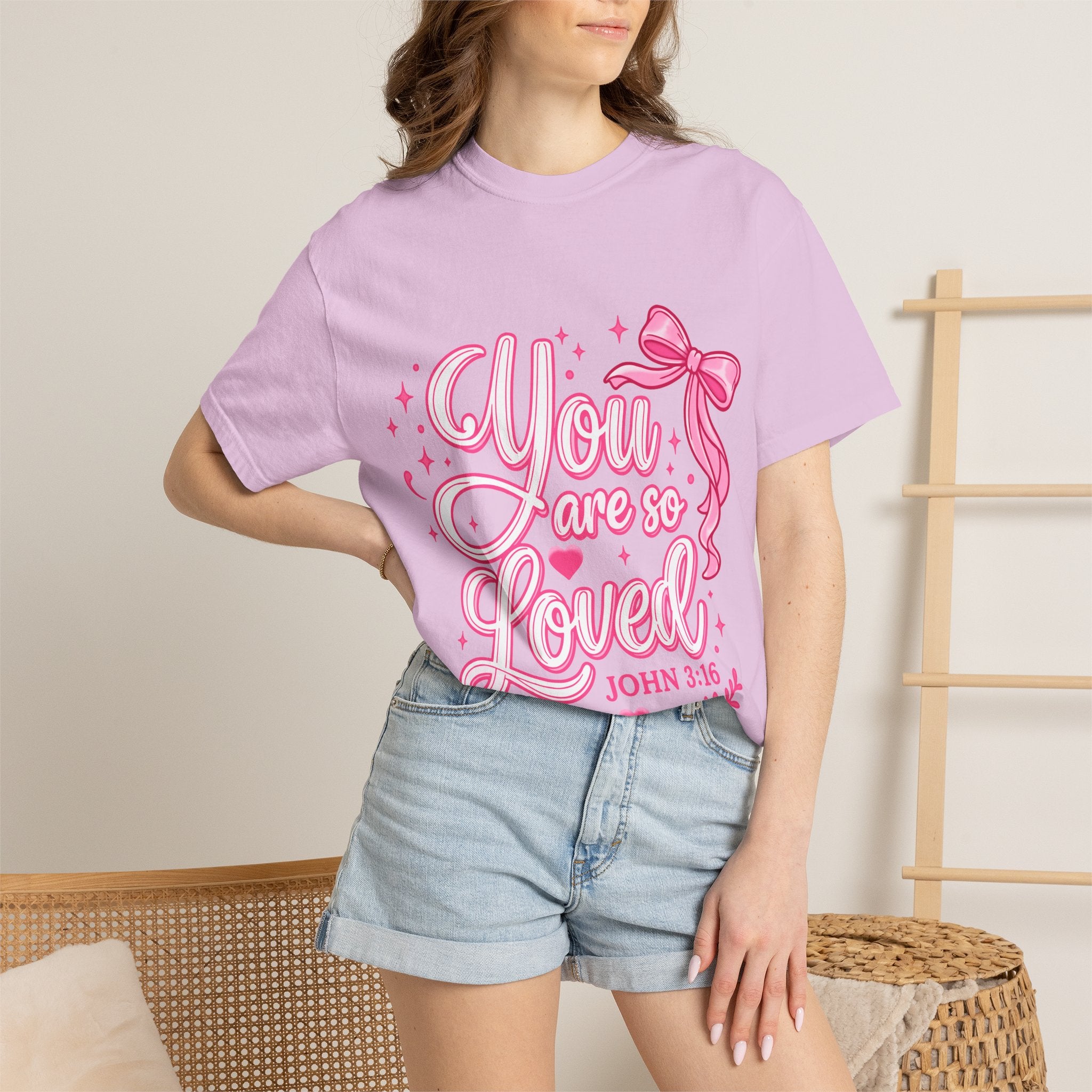 You Are So Loved T-Shirt — Christian Pink Ribbon John 3:16 Tee