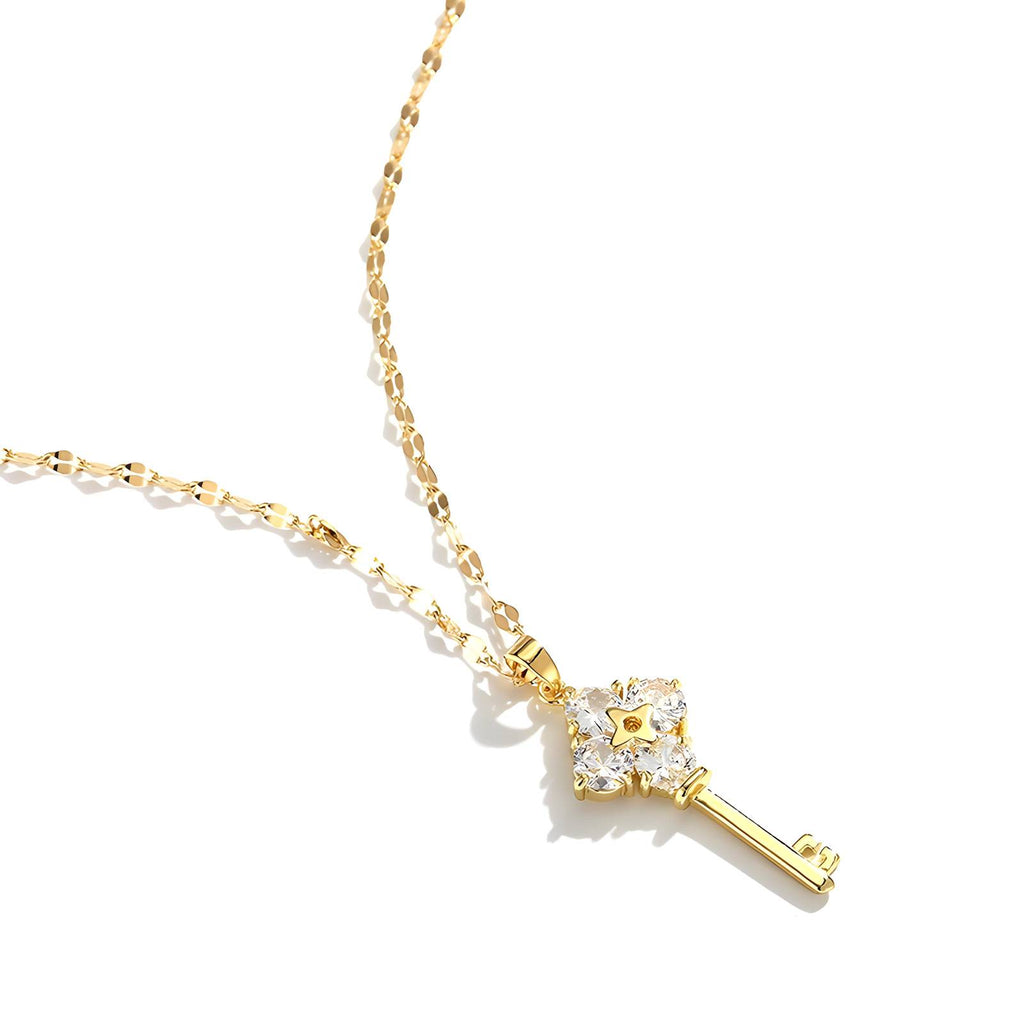Secret Garden" Crystal Key Pendant Necklace