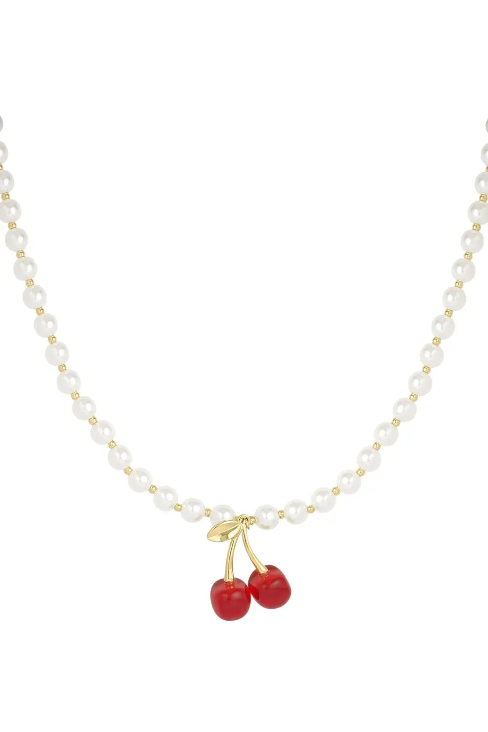 "Cerise" Cherry Pearl Drop Necklace Ailani Jewels