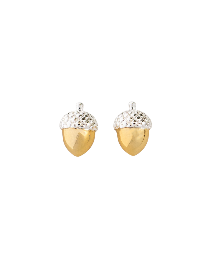 Acorn Studs by Bill Skinner — gold-plated woodland stud earrings