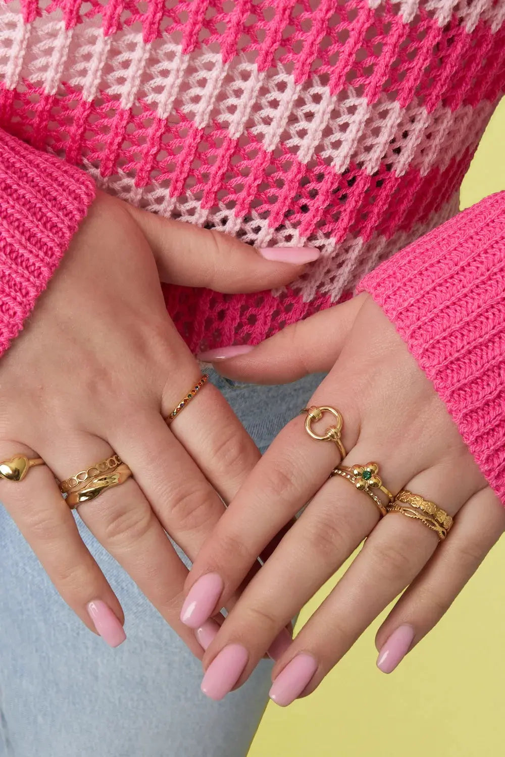 "Fleur" Textured Clover Ring Ailani Jewels
