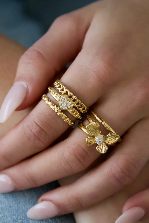 "Amour Multi" Multi-Layer Heart Statement Ring Ailani Jewels