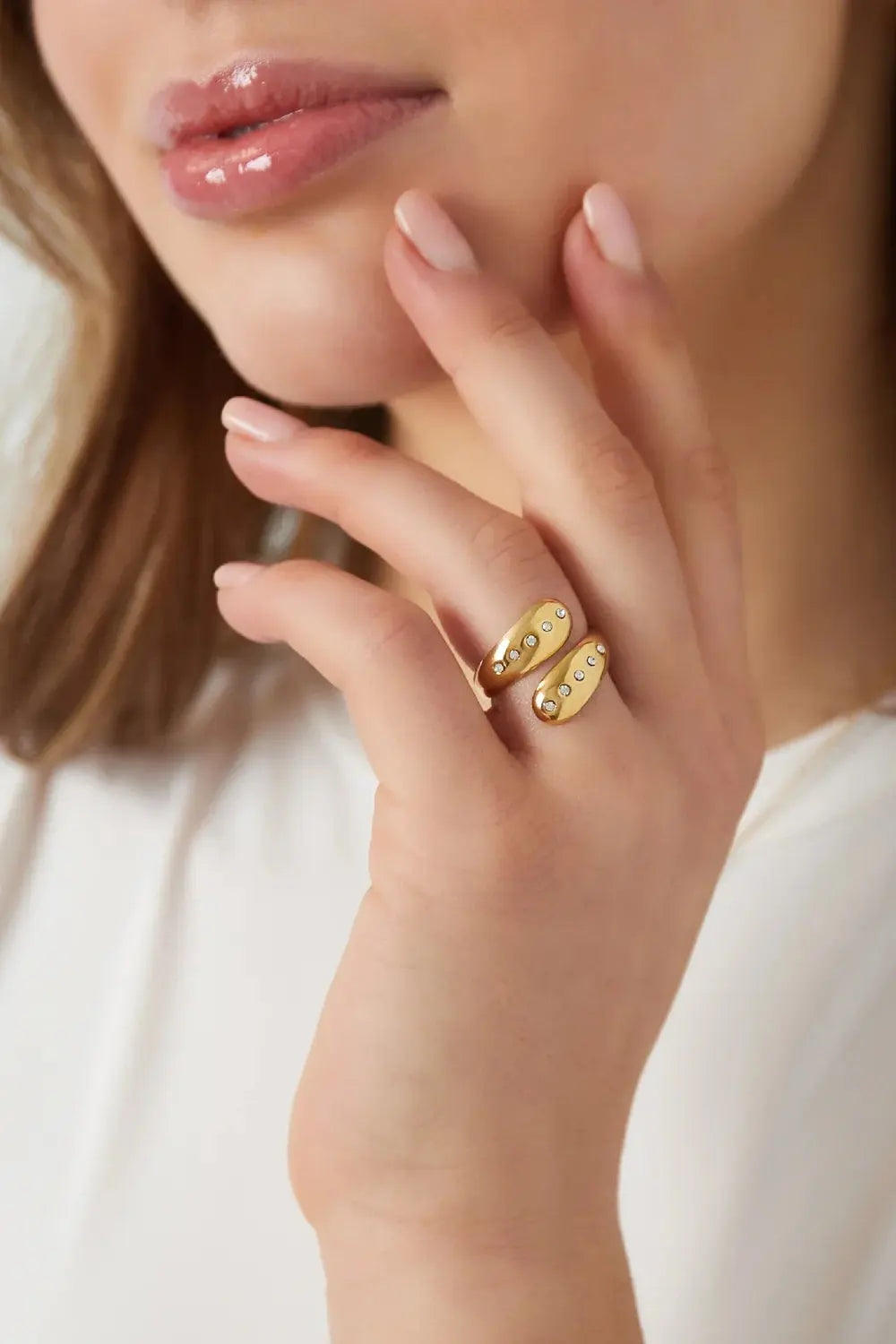 "Théa" Droplet Bypass Ring Ailani Jewels