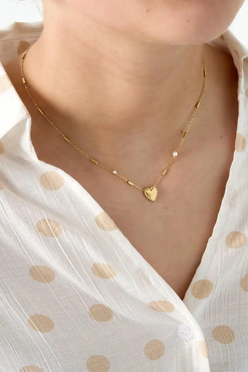 "Adoré" Beaded Heart Station Necklace Ailani Jewels