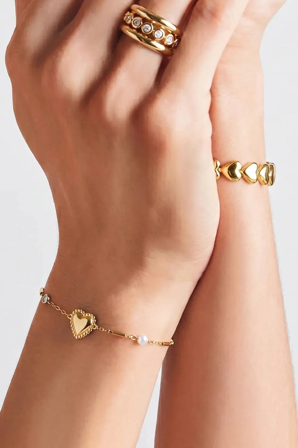 "Adoré" Beaded Heart Station Bracelet Ailani Jewels