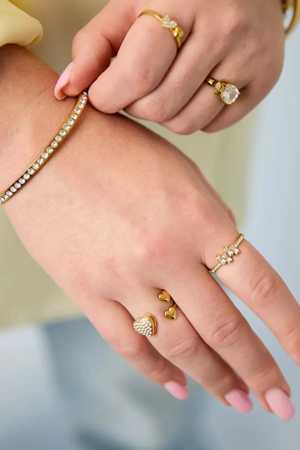 "Amor" Multi-Heart Bypass Adjustable Ring Ailani Jewels
