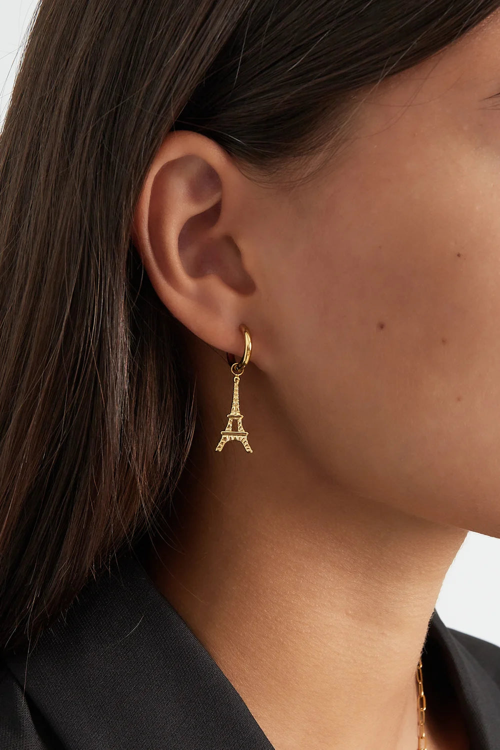 "Parisian" Eiffel Tower Huggie Earrings
