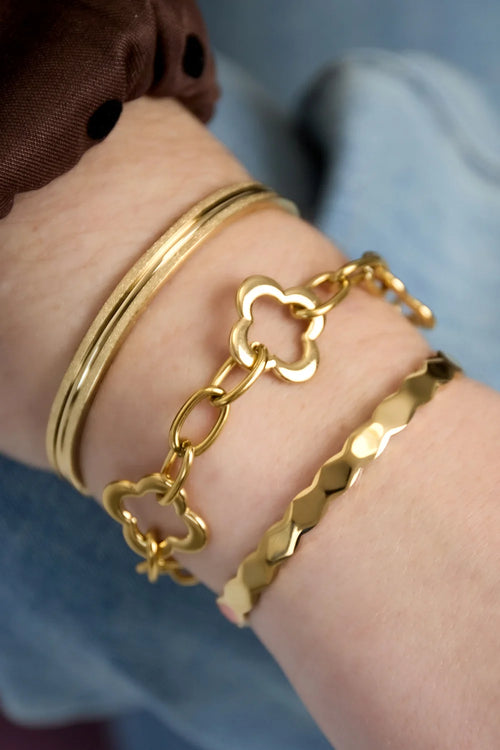 "Aurelia" Brushed Dual-Texture Bangle Ailani Jewels