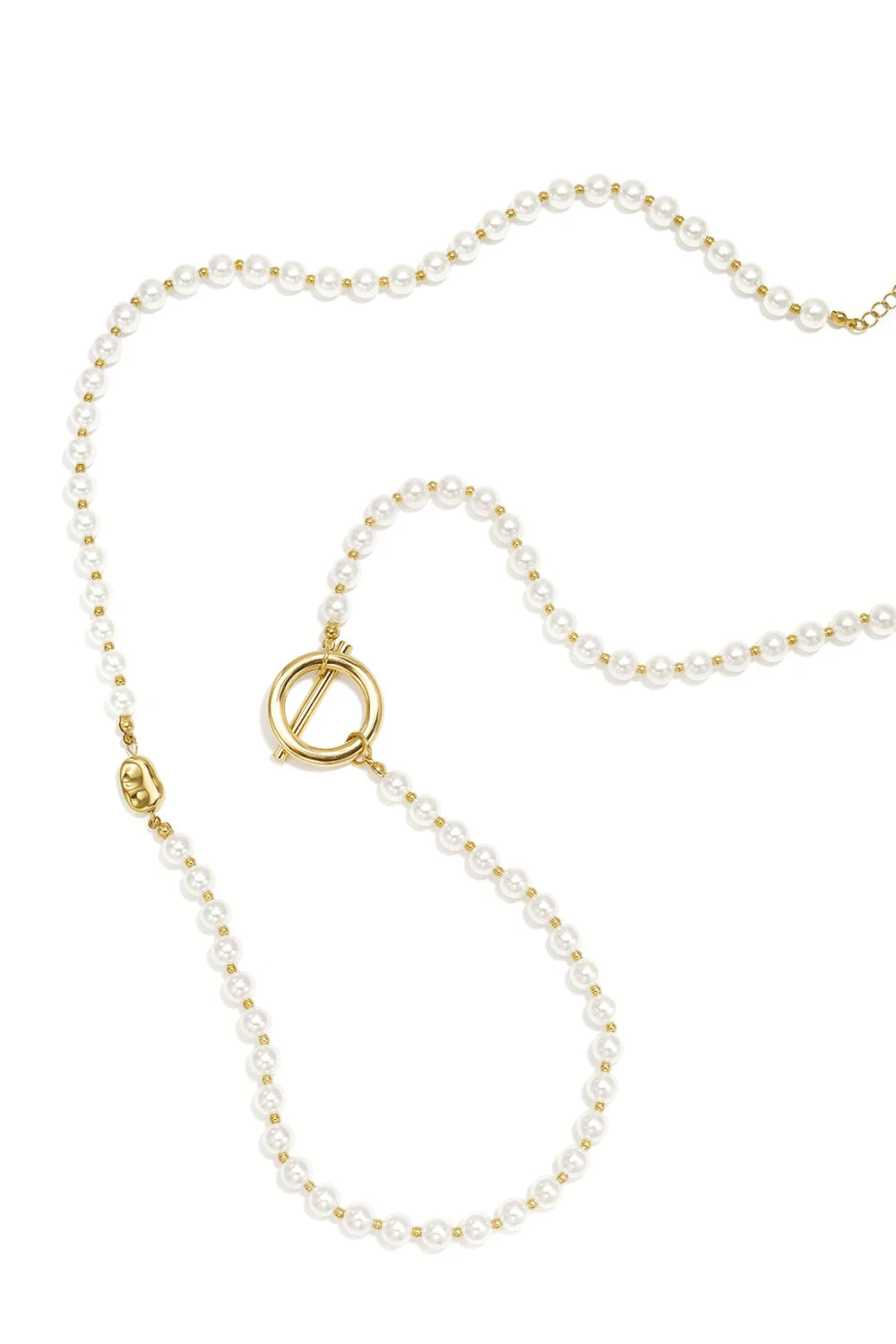 "Genevieve" Toggle & Pearl Asymmetric Strand