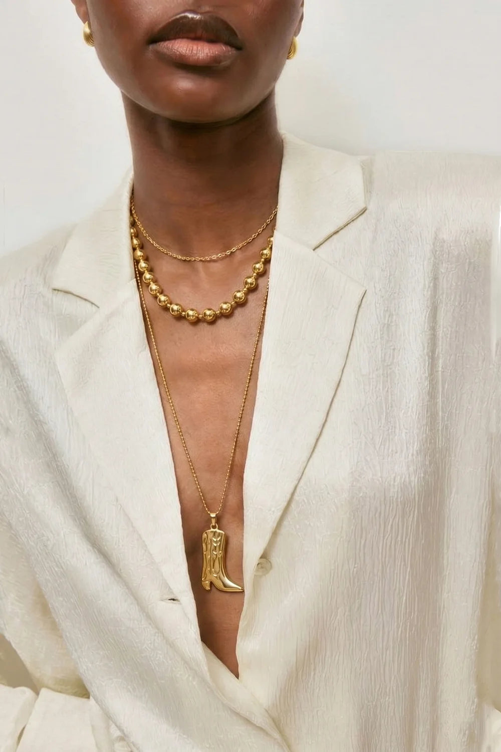 "Sierra" Western Cowboy Boot Ball-Chain Necklace