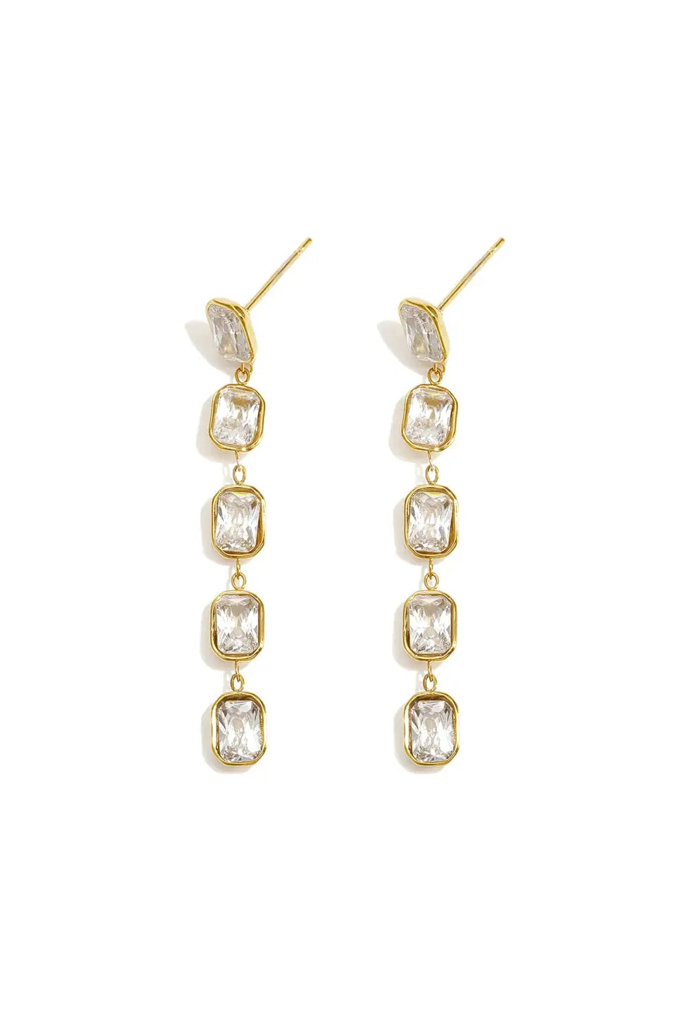 "Camilla" Multi-Gemstone Linear Drop Earrings Ailani Jewels