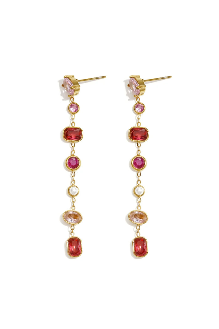 "Cherry Crush" Crystal Drop Earrings