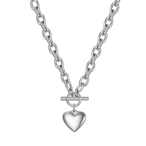 "Amoré" Chunky Heart Toggle Chain Necklace