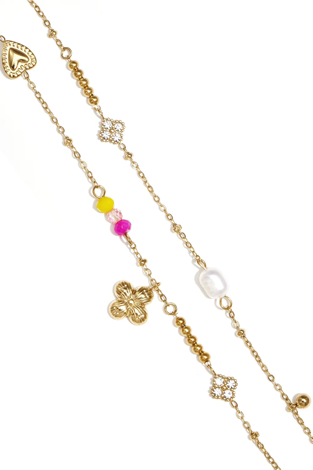 "Fleur" Charm Layered Bracelet