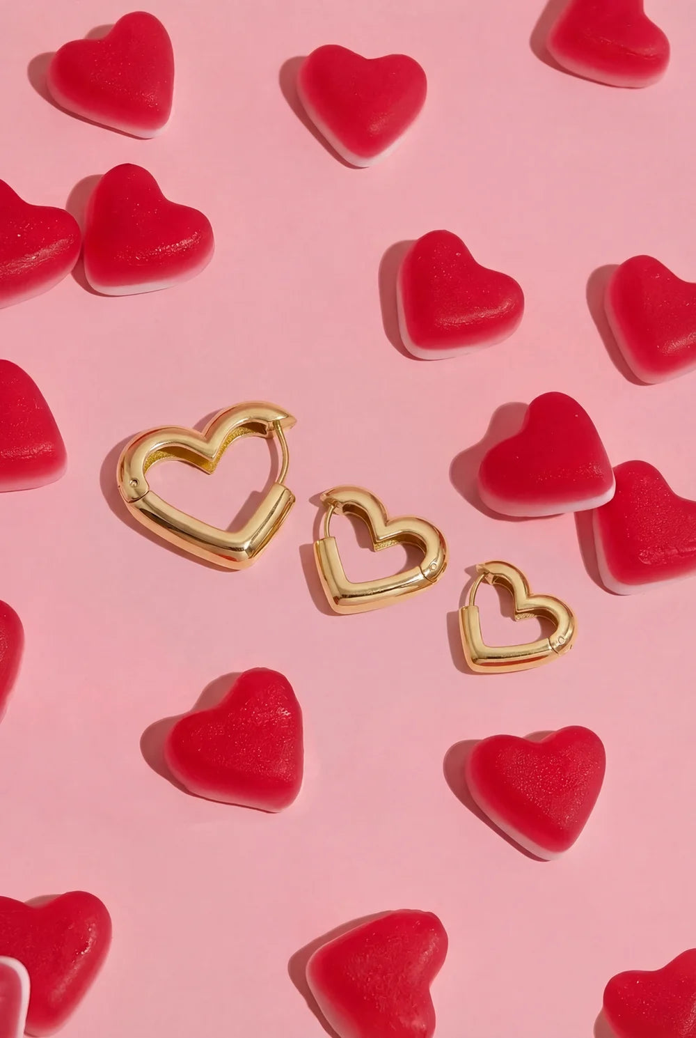"Sweetheart" Chunky Gold Hoops