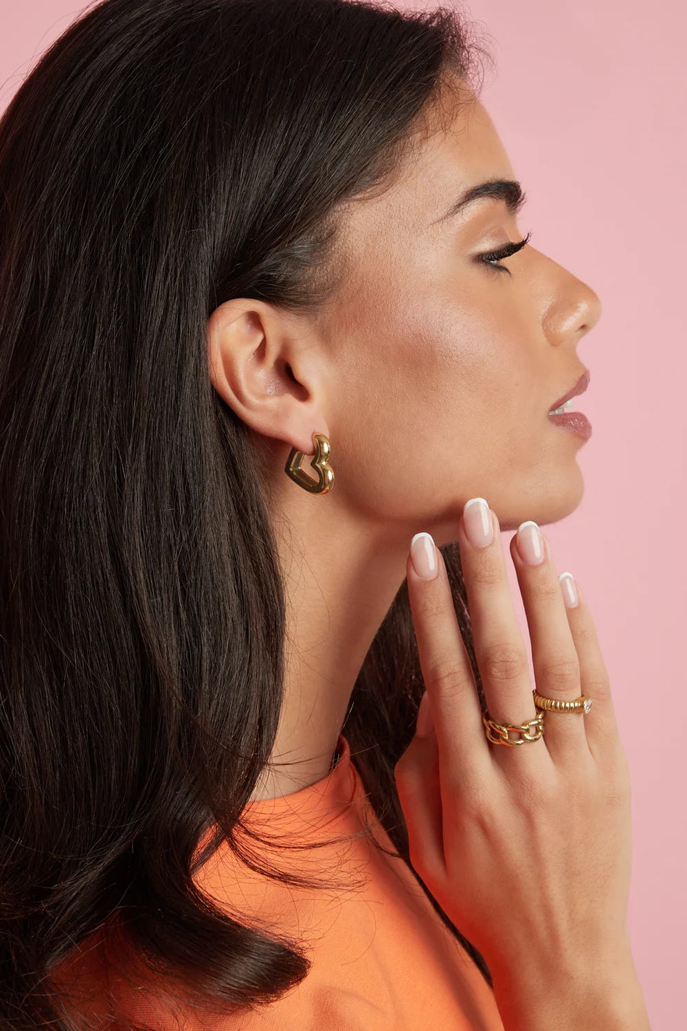 "Sweetheart" Chunky Gold Hoops