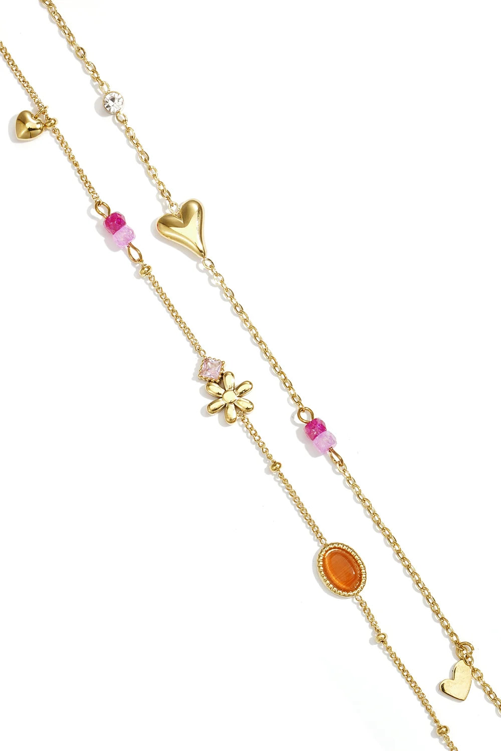 "Garden Party" Double-Layer Charm Bracelet