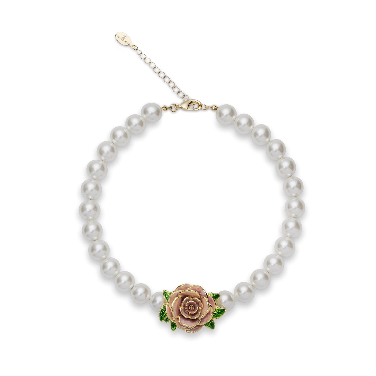 "Jordan Rose" Vintage Rose & Pearl Necklace