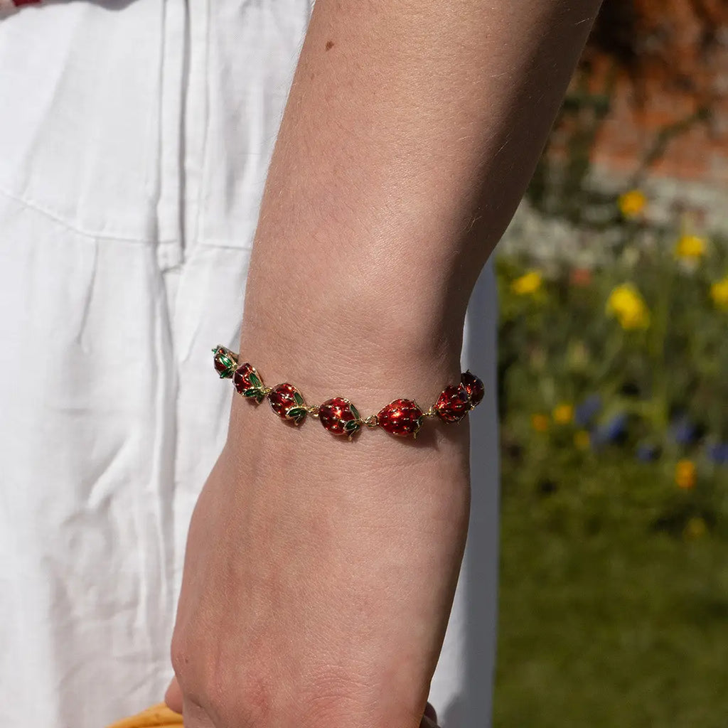 "Strawberry" Charm Link Bracelet