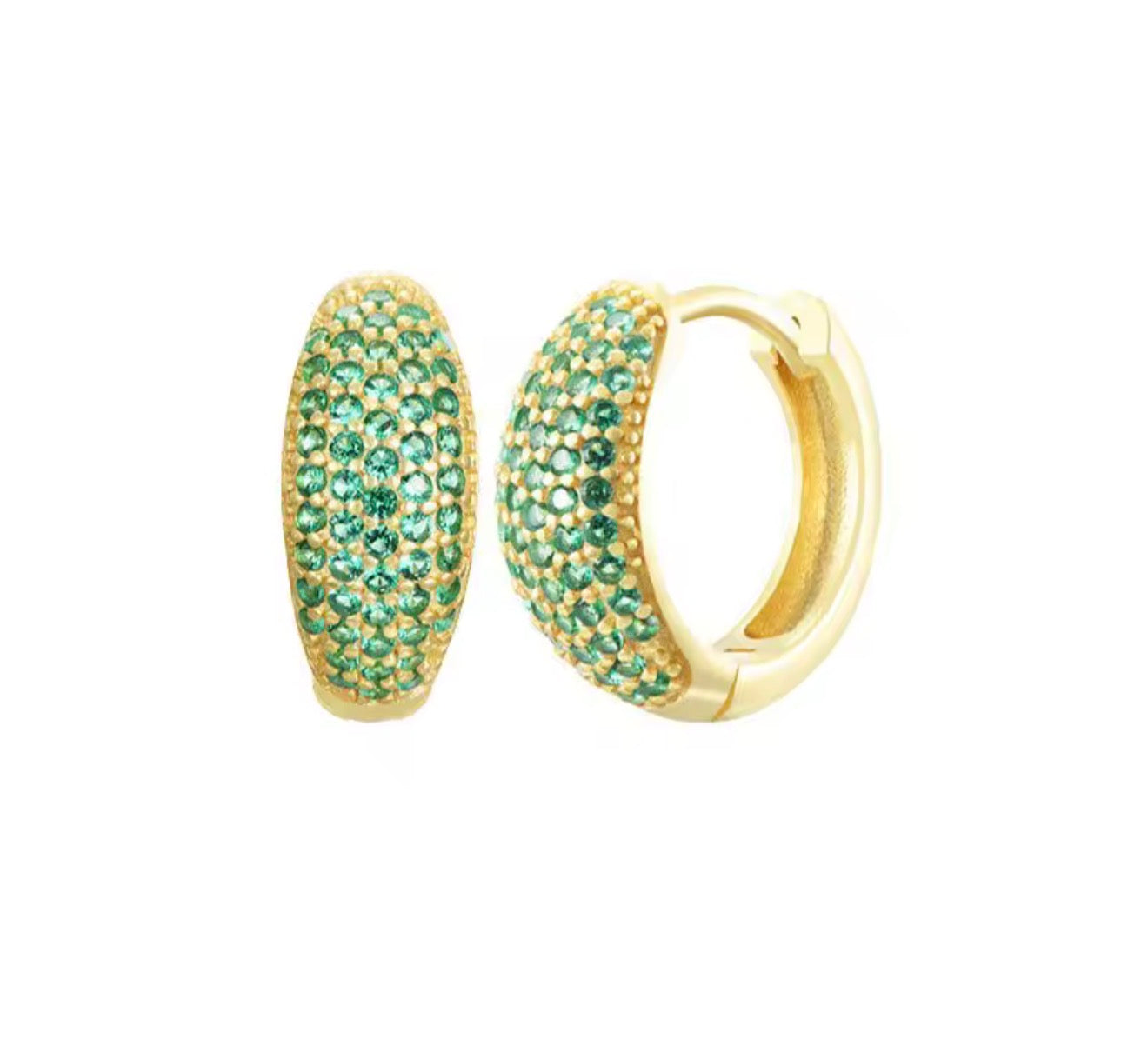 "Aurelia" Pavé Dome Huggie Hoop Earrings