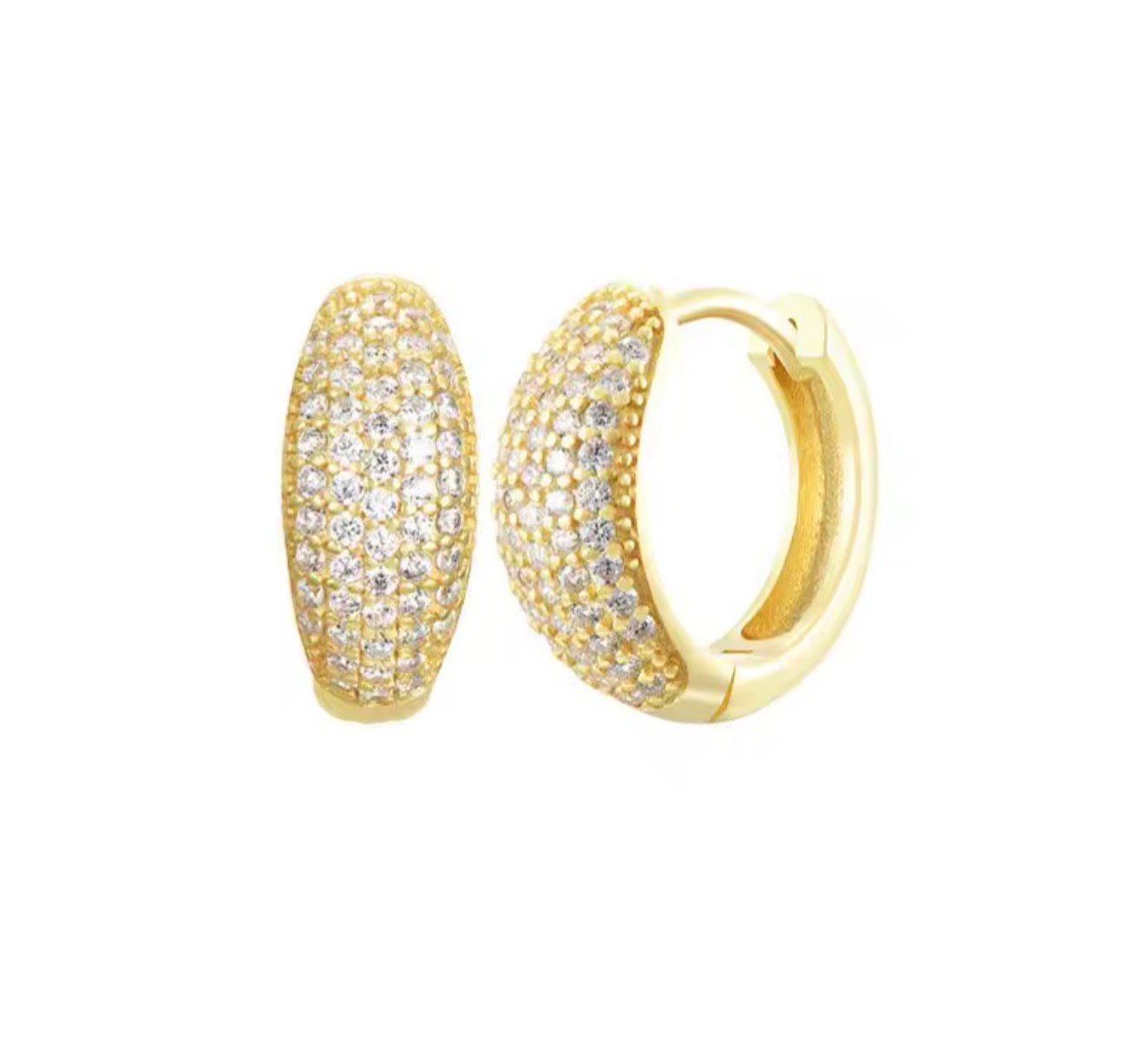 "Aurelia" Pavé Dome Huggie Hoop Earrings