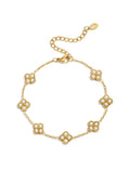 "Giselle" Pavé Clover Station Bracelet