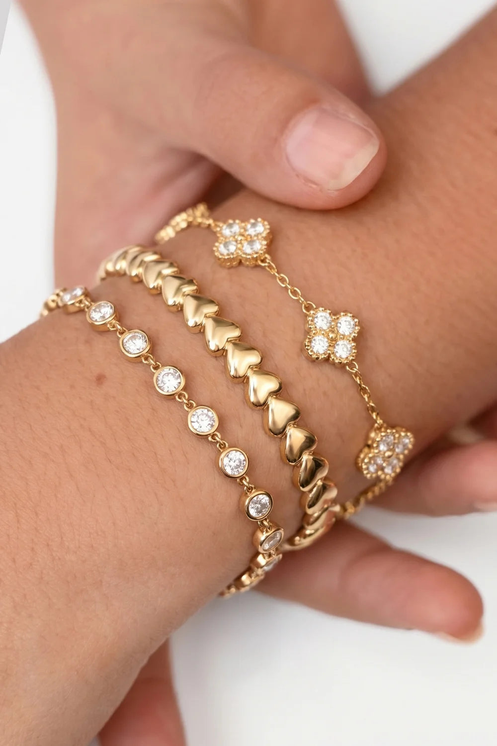 "Giselle" Pavé Clover Station Bracelet