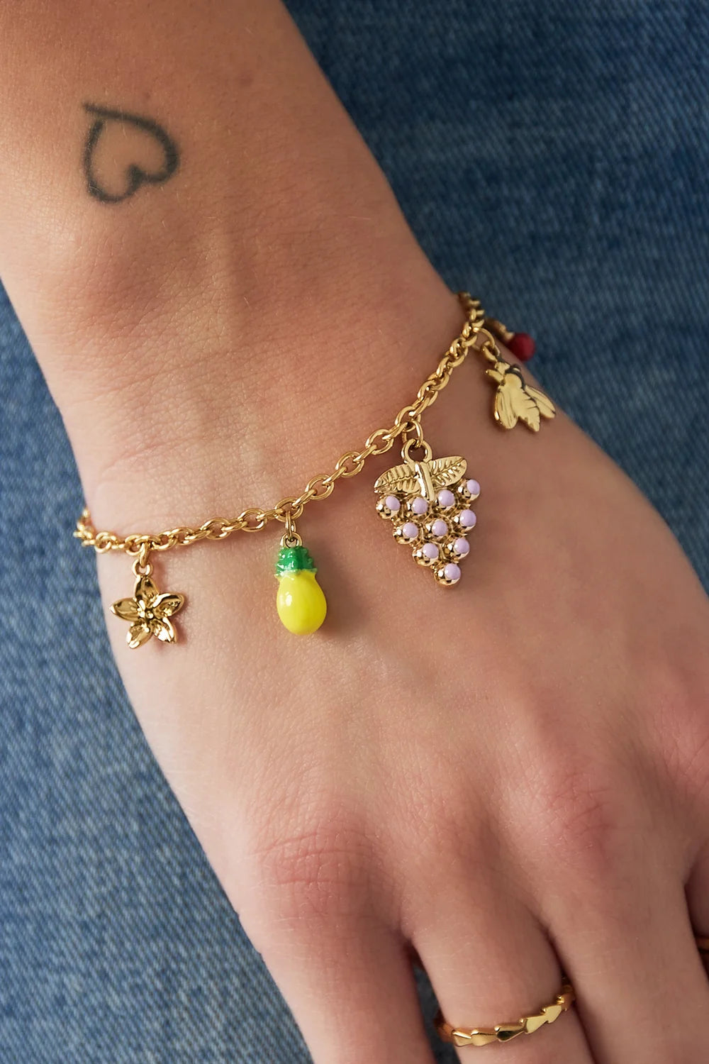 "Frutti di Bosco" Enamel Fruit & Blossom Charm Bracelet