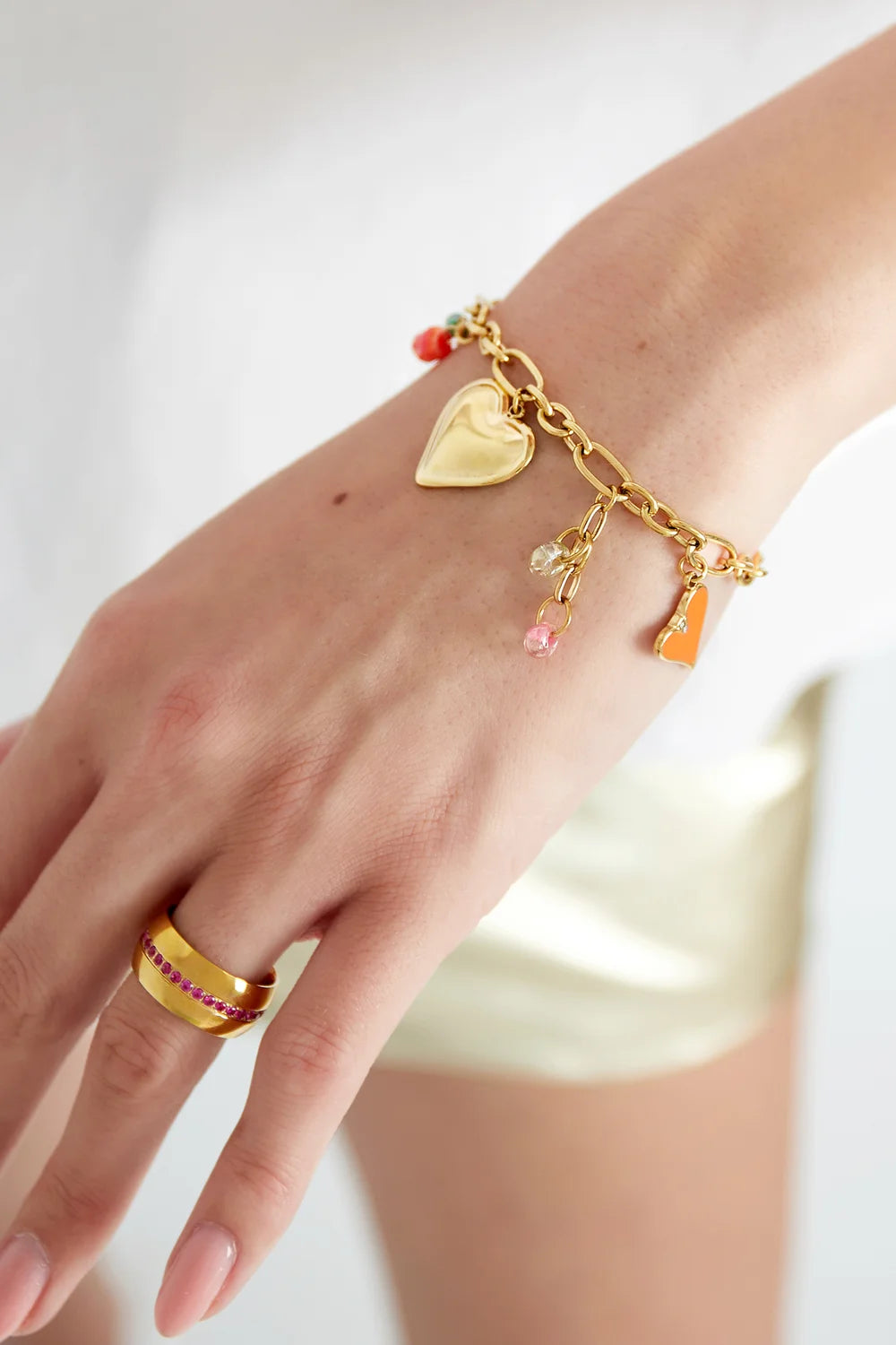 "Capri" Chunky Eclectic Charm Link Bracelet