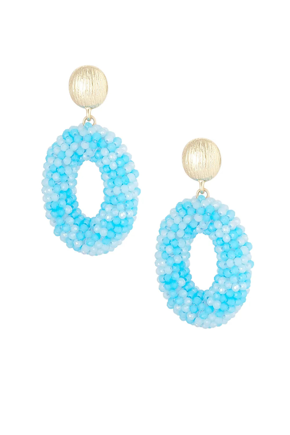 "Festa" Woven Crystal Hoop Statement Earrings