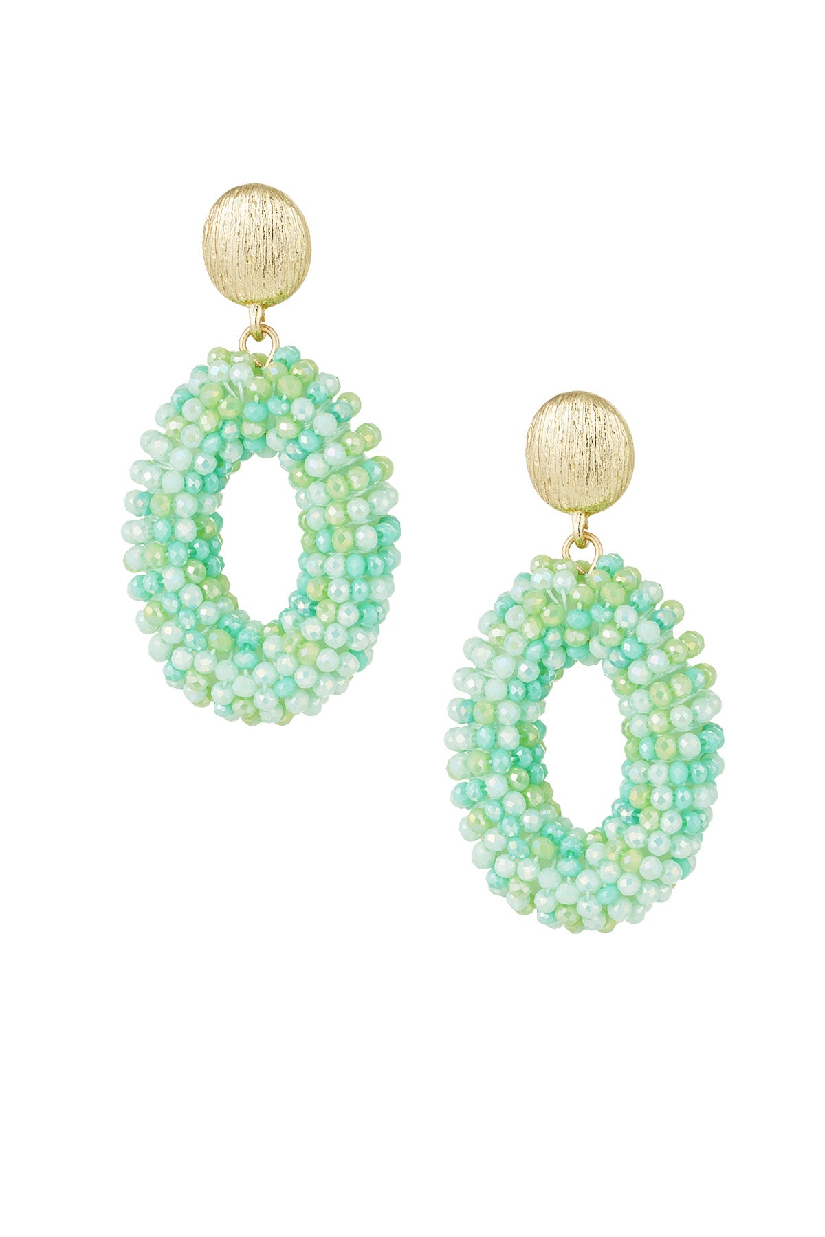 "Festa" Woven Crystal Hoop Statement Earrings