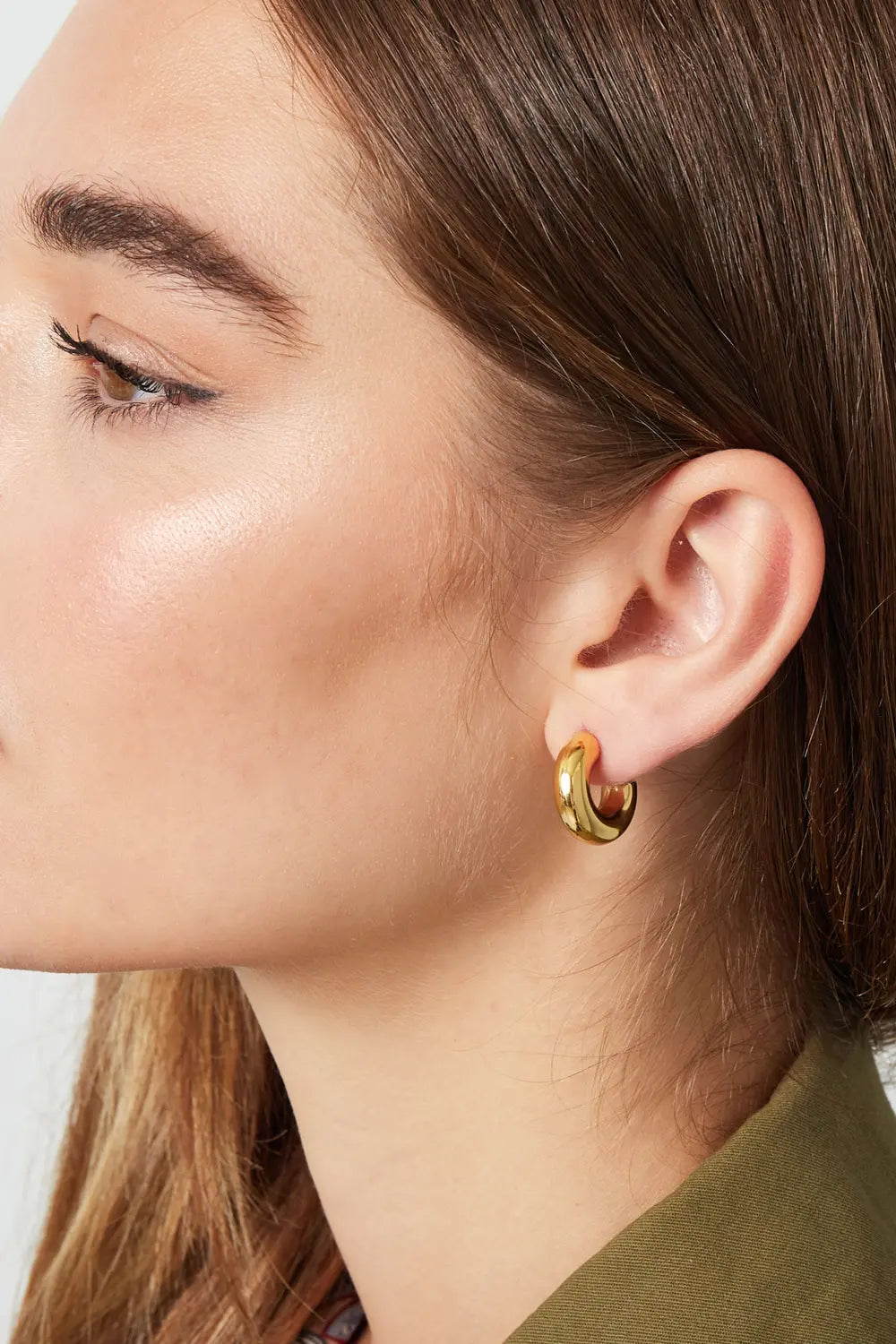 "Cleo" Chunky C-Hoop Post Earrings