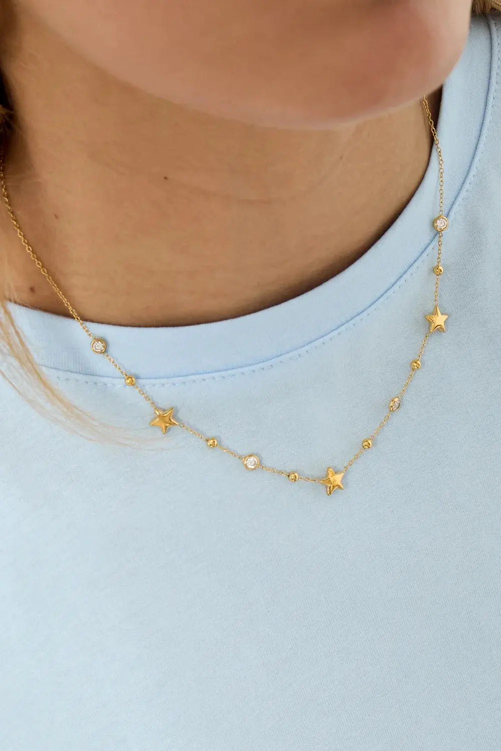 "Étoile" Beaded Star & Crystal Station Necklace Ailani Jewels