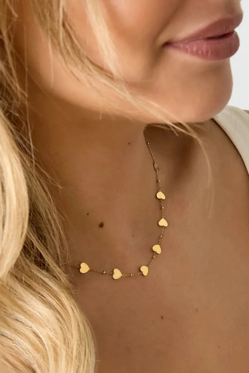 "Bisous" Heart Choker Necklace Ailani Jewels